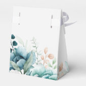 Blauwgroen en gebroken wit Wildflower Bruiloft Bedankdoosjes (Achterkant)