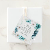 Blauwgroen en gebroken wit Wildflower Bruiloft Bedankjes Labels (In situ)
