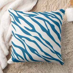 Blauwgroen en gebroken-witte Zebra ontwerppiloot Kussen