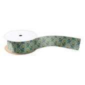 Blauwgroen en geel patroonpatroon lint (Spoel)