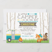 Blauwgroen en geel RV Camper Woodland Baby shower Kaart (Voorkant)