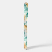 Blauwgroen en Gele Bloemen Alcoholinkt Illustratie Case-Mate iPhone Case (Achterkant / Rechts)