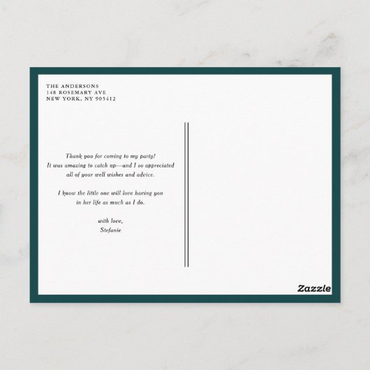 Blauwgroen en gele Confetti Stippen Modern Dank u Briefkaart (Achterkant)