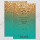 Blauwgroen en Gold Glitter - Programma (Voorkant / Achterkant)