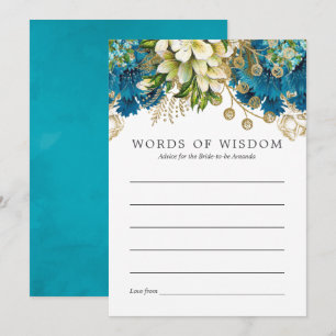 Blauwgroen en Gold Shabby Vrijgezellenfeest Bride  Kaart