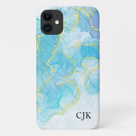 Blauwgroen en goud Case-Mate iPhone case (Achterkant)