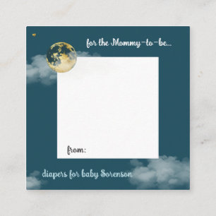 Blauwgroen en Goud Celestial Baby shower Luier Raf Informatiekaartje