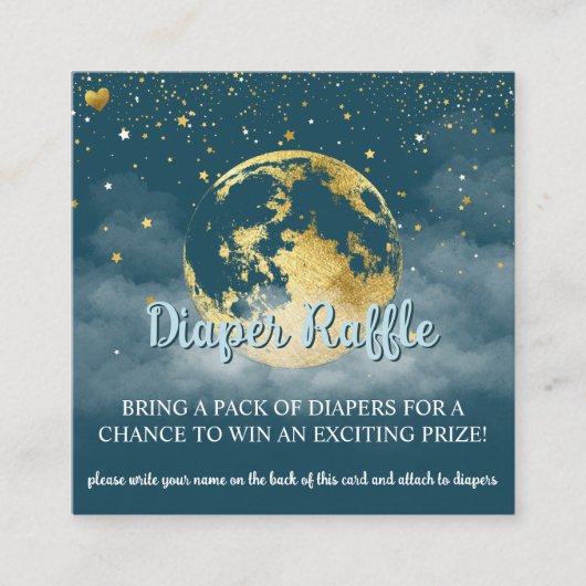 Blauwgroen en Goud Celestial Baby shower Luier Raf Informatiekaartje (Voorkant)