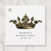 Blauwgroen en Goud  Kroon Aquamarijn Edelsteen Bedankjes Labels (Voorkant)