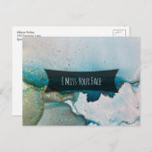 Blauwgroen en goudalcoholinkt die ik mis. briefkaart (Voorkant / Achterkant)