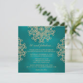 BLAUWGROEN EN GOUDE INDIAANSE GEÏNSPIRED BIRTHDAY KAART (Staand voorkant)