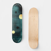 Blauwgroen en gouden Abstracte geometrische skateb Skateboard (Voorkant)