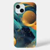 Blauwgroen en gouden bol Abstract Case-Mate iPhone Case (Achterkant)