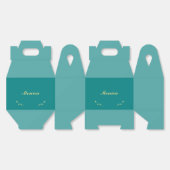 Blauwgroen en gouden bruidsmeisje gunstboxen bedankdoosjes (Ongevouwen)