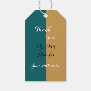 Blauwgroen en gouden cadeau Labels Cadeaulabel
