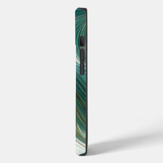 Blauwgroen en gouden glasachtige werveling Case-Mate iPhone case (Achterkant / Links)