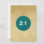 Blauwgroen en gouden Glitter Surprise Party Verjaa Kaart (Achterkant)