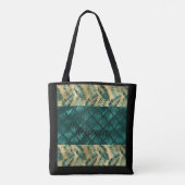 Blauwgroen en gouden ontwerp Tas (Achterkant)