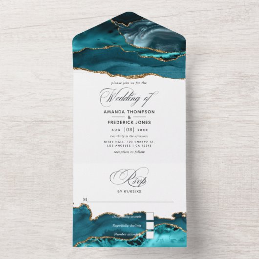 Blauwgroen en gouden oorlogen in één uitnodiging (Binnen)