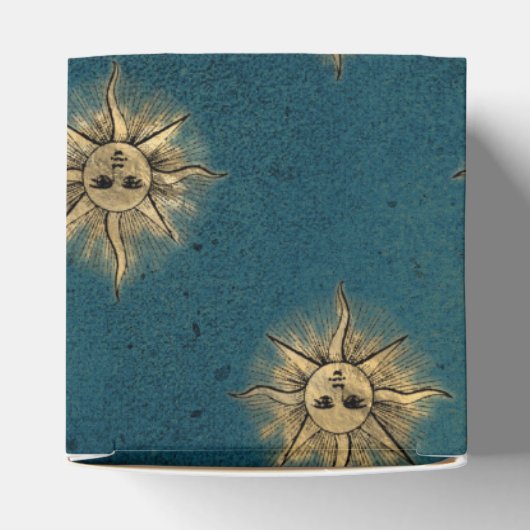 Blauwgroen en gouden  zon bedankdoosjes (Bovenkant)