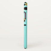 Blauwgroen en goudfolie Girly Confetti Monogram Case-Mate iPhone Case (Achterkant / rechts)
