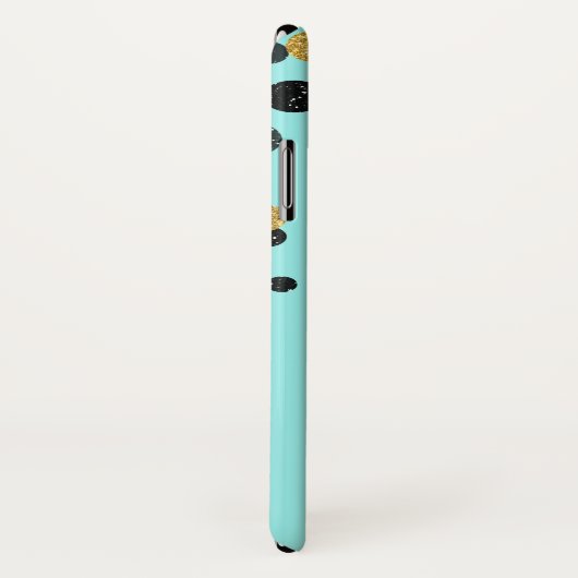 Blauwgroen en goudfolie Girly Confetti Monogram Case-Mate iPhone Case (Achterkant / rechts)