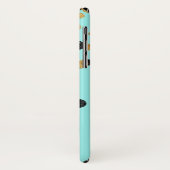 Blauwgroen en goudfolie Girly Confetti Monogram Case-Mate iPhone Case (Achterkant/links)