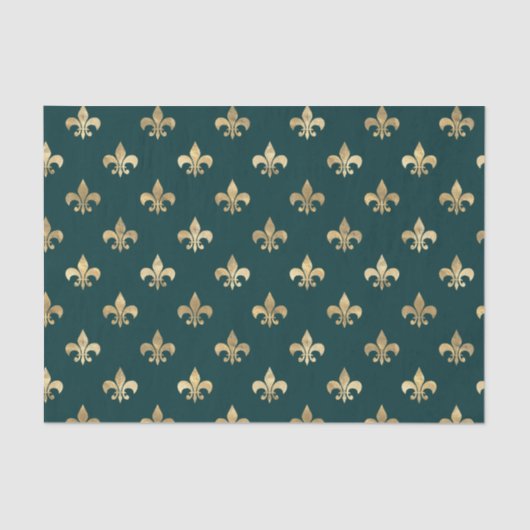 Blauwgroen en goudkoorts tissuepapier (Voorkant)