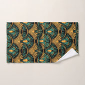 Blauwgroen en goudkunst Deco Bad Handdoek (Handdoek)