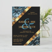 Blauwgroen en goudmarmer kaart (Staand voorkant)