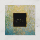 Blauwgroen en goudsteen geode professional vierkante visitekaartje (Voorkant)