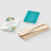 Blauwgroen en goudtropisch huwelijksprogramma handwaaier (Niet-gemonteerd)