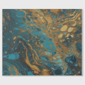 Blauwgroen en goudzure Acrylkleurloze Cadeaupapier (Vlak)