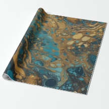 Blauwgroen en goudzure Acrylkleurloze