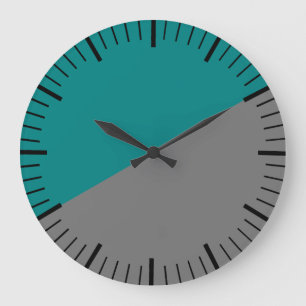 Blauwgroen en Grijze Klok Zonder Nummers