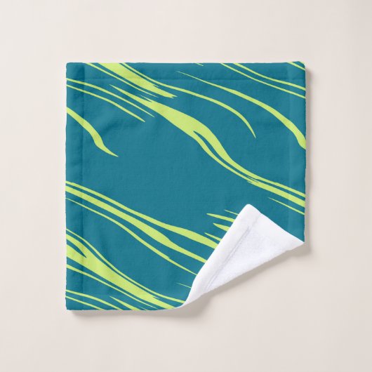 Blauwgroen en Groen abstract Bad Handdoek (Wasdoekje)