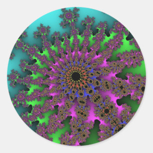 Blauwgroen en groene barst ronde sticker