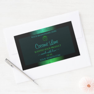 Blauwgroen en groene marmer Floral Modern Product Rechthoekige Sticker