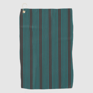 Blauwgroen en houtskool met vijf strippen golfhanddoek