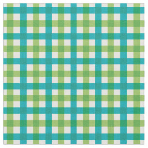 Blauwgroen en kalkgroen Bright Gingham Pset/Tartan Stof