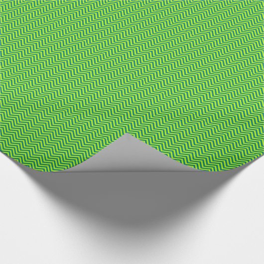Blauwgroen en kalkgroen Chevron Pattern Cadeaupapier (Hoek)