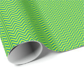 Blauwgroen en kalkgroen Chevron Pattern Cadeaupapier (Rol Hoek)