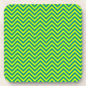 Blauwgroen en kalkgroen Chevron Pattern Drankjes Onderzetter (Voorkant)