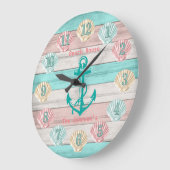 Blauwgroen en koraal grote klok (Hoek)