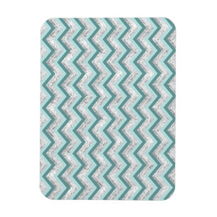 Blauwgroen en kristal zigzagpatroon magneet