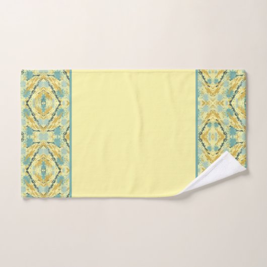 Blauwgroen en Lemon Pattern Bad Handdoek (Handdoek)