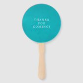 Blauwgroen en Lemon Tropical Wedding Favor Handwaaier (Achterkant)