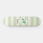 Blauwgroen en lichte groene Unicorn Skateboard (Horizontaal)