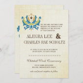 Blauwgroen en Limoen- Damask Modern Chalkboard Uit Kaart (Voorkant / Achterkant)