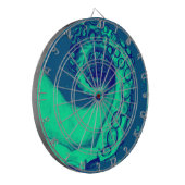 Blauwgroen en Navy Nautical Octopus Tentacle Dartbord (Voorkant Links)